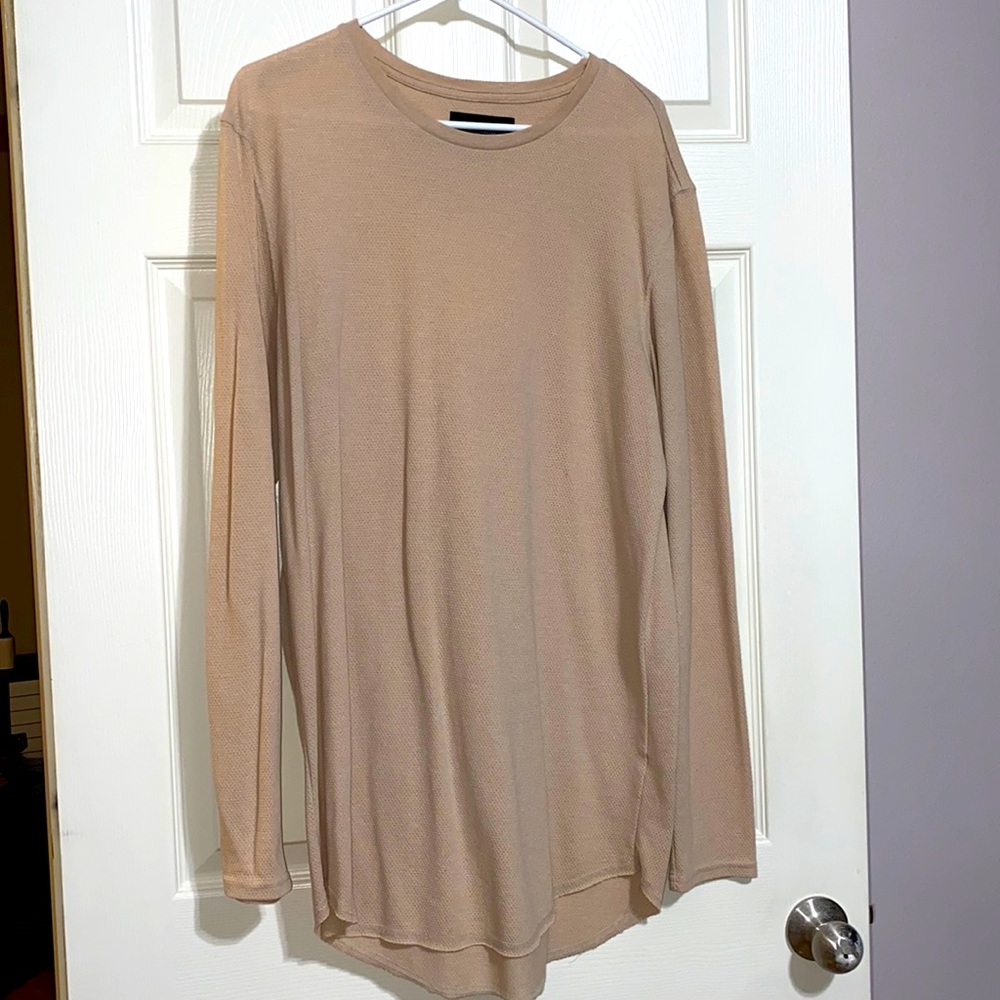 Pacsun Nude tan thermal long sleeve - scallop fit